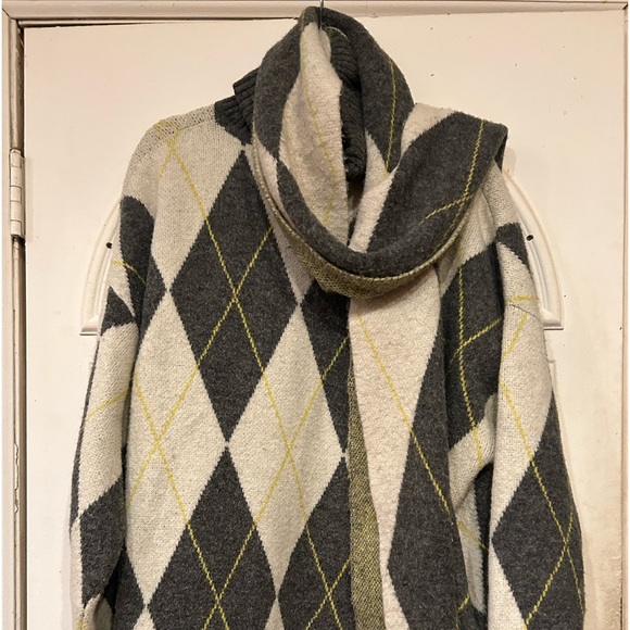 a r g y l e :: Pringle x H&M Argyle Longline Turtleneck Sweater/matching scarf - Picture 1 of 8